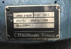 BAUDOUIN 12M26 1100HP 1900RPM MARINE ENGINE 2011 X 2 